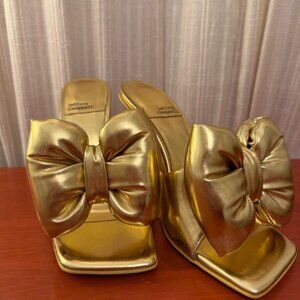 Jeffrey Campbell new metallic gold bow heels